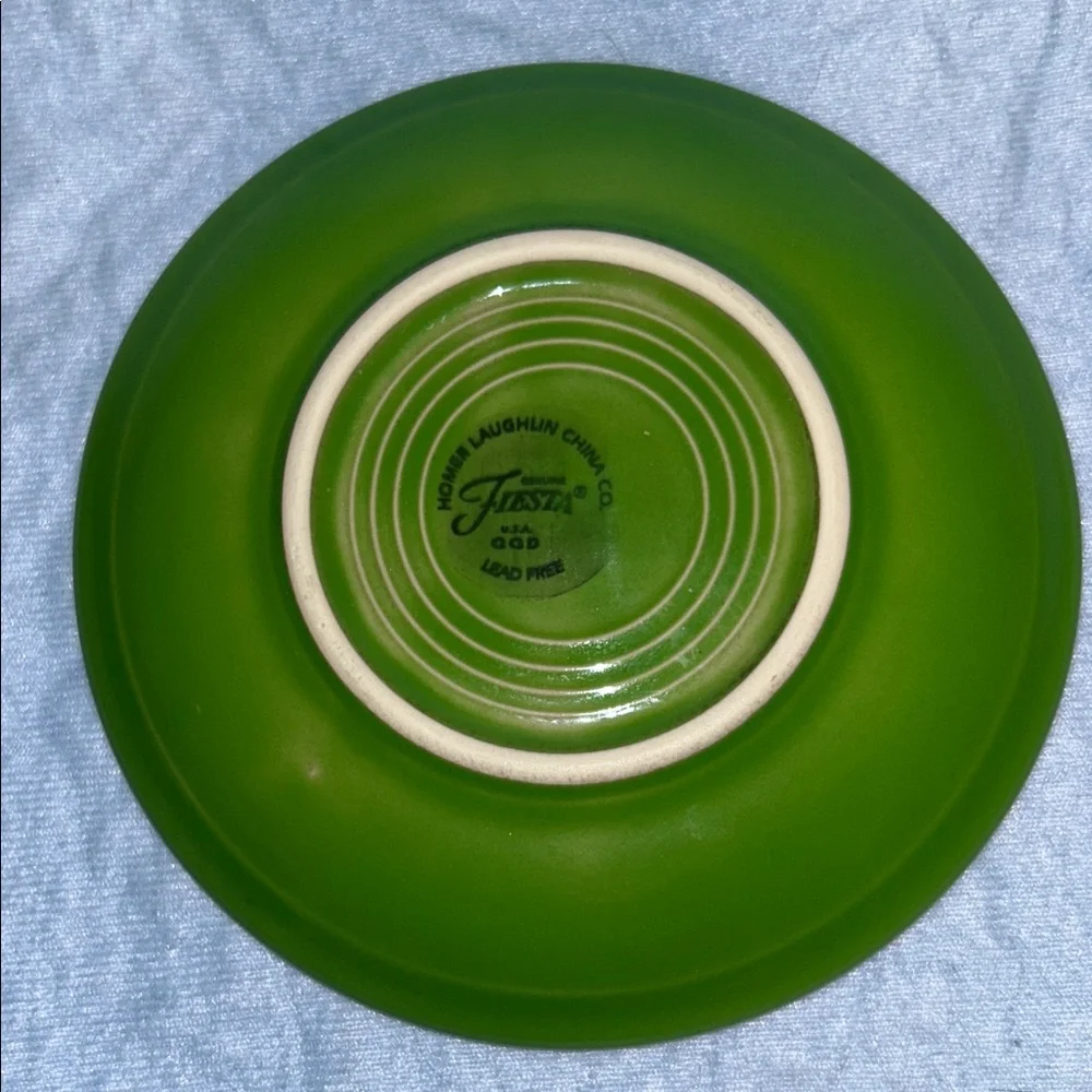 Shamrock Green Homer Laughlin Fiestaware flat cup and saucer set Retired